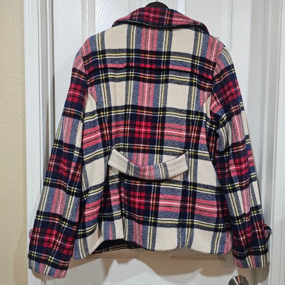 American Eagle Plaid Wool-Blend Peacoat XXL - Picture 5 of 7
